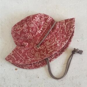 Hysteric Glamour Red Paisley Bucket Hat with Chin Cord